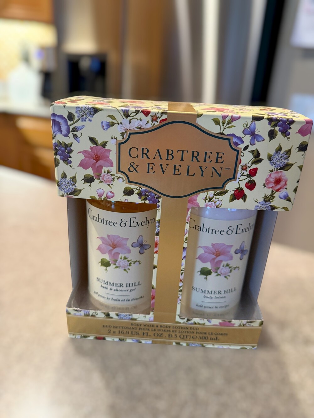 Crabtree & Evelyn Summer Hill Bath & Shower Gel and Body Lotion Gift Set 16.9 fl